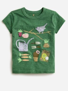 J.Crew Crewcuts Girls' embellished garden graphic T-shirt size M (8-9)
